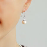 Silver and Pearl Drop Earrings (MK803E) by Gexist®