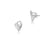 Silver stud earrings with beautiful silver ribbon heart by Gexist®