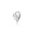 Silver stud earrings with beautiful silver ribbon heart by Gexist®