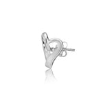 Silver stud earrings with beautiful silver ribbon heart by Gexist®