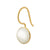 Sleeper earrings with a beautiful round mother-of-pearl and gold plating sterling silver by Gexist®