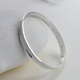 Solid Sterling Silver Concave Bangle (MD282B) by Gexist®