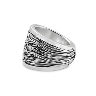Solid Sterling Silver Ring with coiled threads by Gexist®