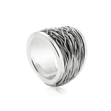 Solid Sterling Silver Ring with coiled threads by Gexist®
