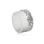 Solid Sterling Silver ring with a multitude of round zircons giving the impression of a milky way by Gexist®