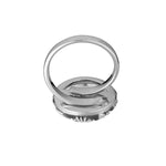 Sterling Silver Adjustable Ring with Edelweiss Button by Gexist®