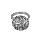 Sterling Silver Adjustable Ring with Edelweiss Button by Gexist®