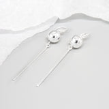 Sterling Silver Ball And Bar Drop Earrings (MD346) by Gexist®