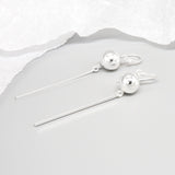 Sterling Silver Ball And Bar Drop Earrings (MD346) by Gexist®