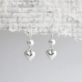 Sterling Silver Ball Heart Earrings (ME402E) by Gexist®