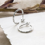 Sterling Silver Bamboo Hoop Earrings (ME496) by Gexist®
