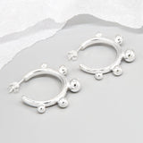 Sterling Silver Bauble Hoop Earrings (MBZ60) by Gexist®
