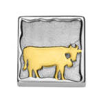 Sterling Silver Bicolor Bracelet Element with Cow Pattern by Gexist®