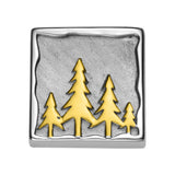 Sterling Silver Bicolor Bracelet Element with Fir Trees Pattern by Gexist®