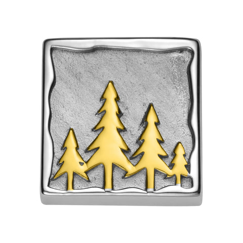 Sterling Silver Bicolor Bracelet Element with Fir Trees Pattern by Gexist®