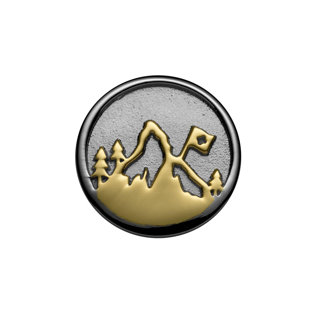 Sterling Silver Bicolor Bracelet Element with Mountain Pattern by Gexist®