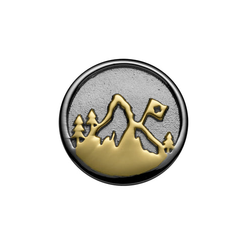 Sterling Silver Bicolor Bracelet Element with Mountain Pattern by Gexist®
