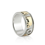Sterling Silver Bicolor Cow, Swiss Flag, Edelweiss Ring by Gexist®
