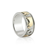 Sterling Silver Bicolor Cow, Swiss Flag, Edelweiss Ring by Gexist®