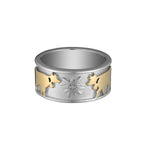 Sterling Silver Bicolor Cow, Swiss Flag, Edelweiss Ring by Gexist®