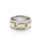 Sterling Silver Bicolor Cow Vice Versa Ring by Gexist®
