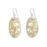 Sterling Silver Bicolor Earrings with Alpine Flowers Pattern by Gexist®