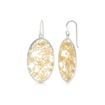 Sterling Silver Bicolor Earrings with Alpine Flowers Pattern by Gexist®