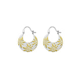 Sterling Silver Bicolor Earrings with Multi Edelweiss Pattern by Gexist®