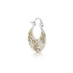 Sterling Silver Bicolor Earrings with Multi Edelweiss Pattern by Gexist®