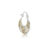 Sterling Silver Bicolor Earrings with Multi Edelweiss Pattern by Gexist®
