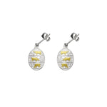 Sterling Silver Bicolor Earrings with Poya Pattern by Gexist®