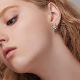 Sterling Silver Bicolor Edelweiss Earrings by Gexist®