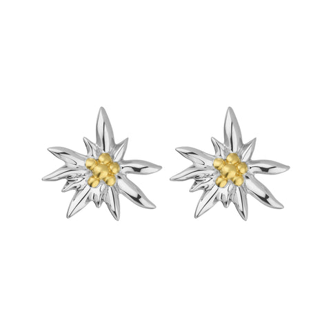 Sterling Silver Bicolor Edelweiss Earrings by Gexist®