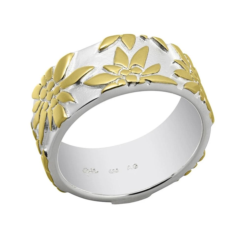 Sterling Silver Bicolor Edelweiss Ring by Gexist®