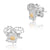 Sterling Silver Bicolor Edelweiss and Gentians Stud Earrings by Gexist®
