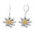 Sterling Silver Bicolor Large Edelweiss Drop Earrings by Gexist®