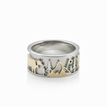 Sterling Silver Bicolor Matterhorn and Swiss Flag Ring by Gexist®