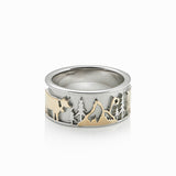 Sterling Silver Bicolor Matterhorn and Swiss Flag Ring by Gexist®