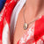 Sterling Silver Bicolor Necklace and domed profile Pendant with Edelweiss Pattern by Gexist®