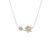 Sterling Silver Bicolor Necklace with Double Edelweiss Pendant by Gexist®
