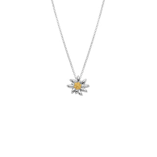 Sterling Silver Bicolor Necklace with Edelweiss Pendant by Gexist®