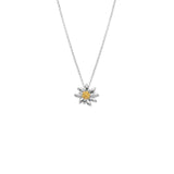 Sterling Silver Bicolor Necklace with Edelweiss Pendant by Gexist®