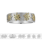 Sterling Silver Bicolor Ring with a bunch of Edelweiss by Gexist®