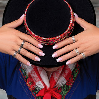 Sterling Silver Bicolor Ring with a bunch of Edelweiss by Gexist®