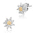 Sterling Silver Bicolor Stud Earrings Small Edelweiss by Gexist®