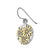 Sterling Silver Bicolor flat profile Earring with Edelweiss Pattern by Gexist®