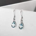Sterling Silver Blue Topaz Teardrop Earrings (MJ754A) by Gexist®