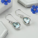 Sterling Silver Blue Topaz Teardrop Earrings (MJ754A) by Gexist®