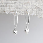 Sterling Silver Bow Heart Earrings (ME403E) by Gexist®