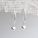 Sterling Silver Bow Heart Earrings (ME403E) by Gexist®